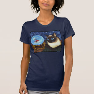 Siamesische Katzen-Kristallball Koi T-Shirt