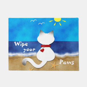Siamesische Katzen-Strand-Thema-Abwischen Ihre Fußmatte