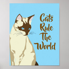 Siamesische Katzen Zitate Poster