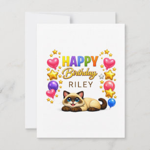 Siamesische Katzenballons und Sterne Alles Gute zu Dankeskarte