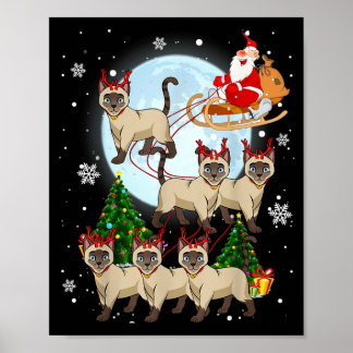 Siamesische-Rentier-Weihnachten-Siamesische-Katzen Poster