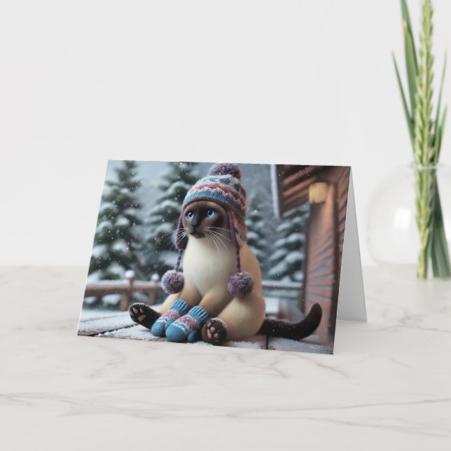 Siamesische Weihnachtskarte Feiertagskarte (Vorderseite)