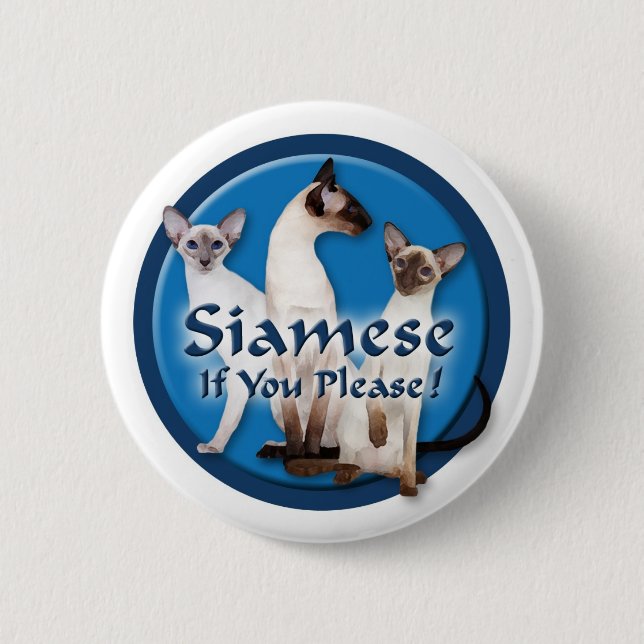 Siamesischer Aquarell-Knopf Button (Vorderseite)