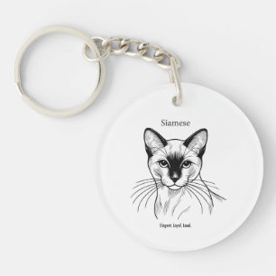 Siamesischer Katzen-Schlüsselanhänger – Elegant. T Schlüsselanhänger