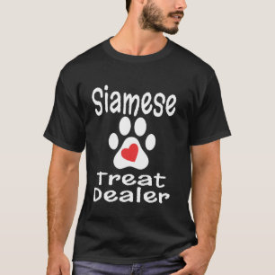 Siamesischer Leckerli-Händler Pfotenabdruck Herz K T-Shirt