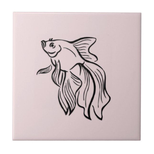 Siamesisches kämpfendes Fisch-Rosa Fliese (Vorderseite)