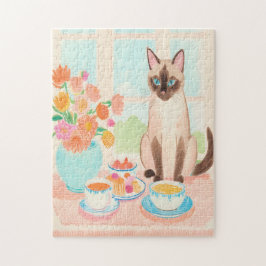 Siamesisches Katzen- & Teestunden-Puzzle Puzzle