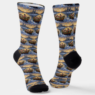 Siamesisches Katzen-Weihnachtsboot-Fest Socken