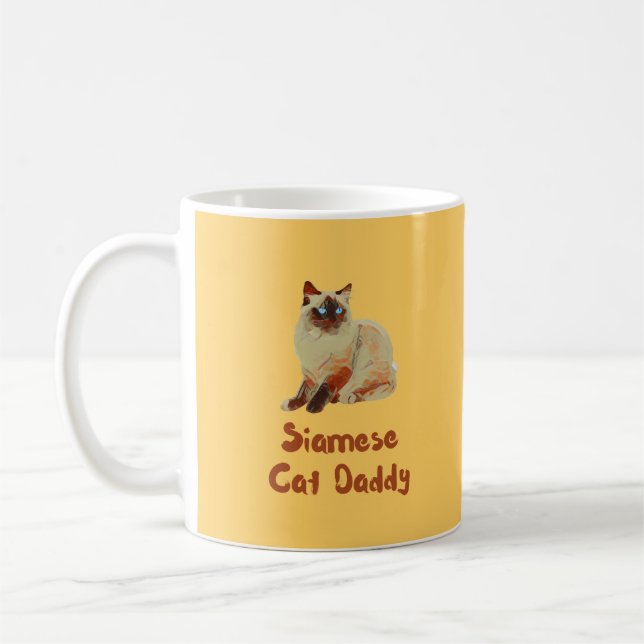 Siamesisches Katzendaddy-T-Shirt Kaffeetasse (Links)