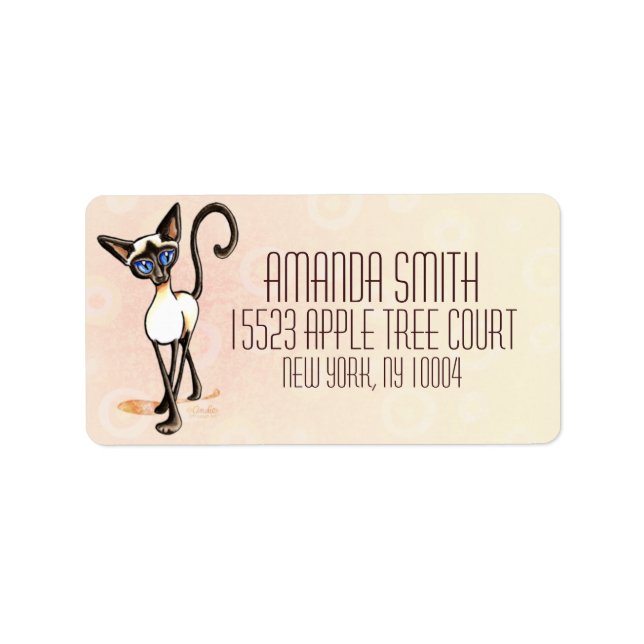 Siamesisches Siegel Point Crosswalk Off Leash Art™ Adressaufkleber (Vorne)