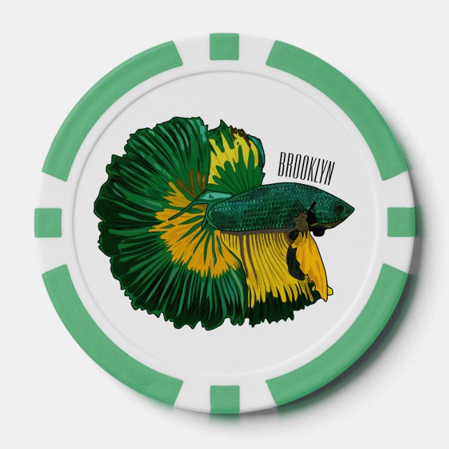 Siamische Bekämpfung des Cartoon Pokerchips (Vorderseite)