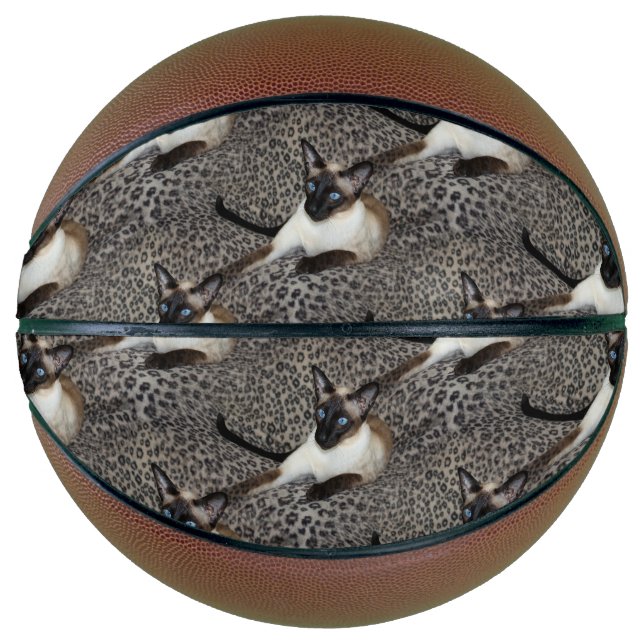 Siamische Katze mit Leopard Print Wild Animal Spot Basketball (Vorderseite)