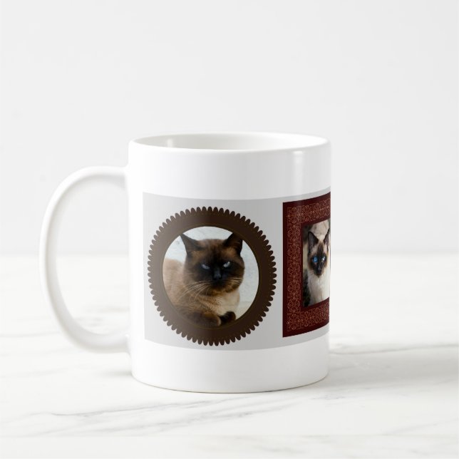 Siamische Katzenfamilie Foto Geschenk Kaffeetasse (Links)