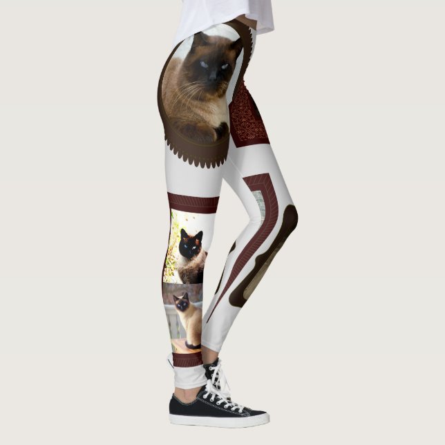 Siamische Katzenfamilie Leggings für Damen (Rechts)