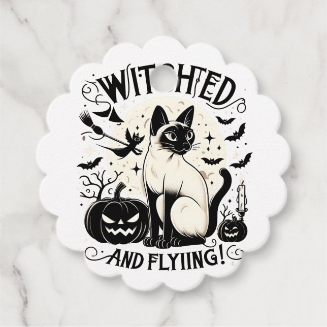 Siamische Katzenmagie: bezaubert und frei Geschenkanhänger (Vorderseite)