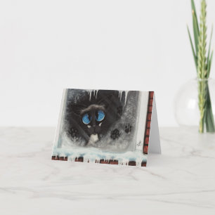 Siamische Winterschneekatze von BiHrLe Card Feiertagskarte