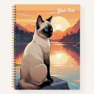 Siamkatze am See Notizbuch
