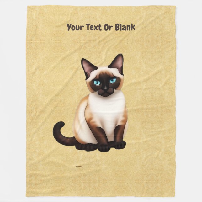 Siamkatze auf altem Papier Fleecedecke (Vorderseite)