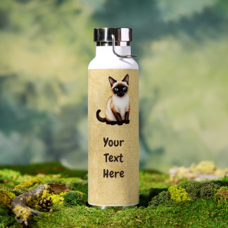 Siamkatze auf altem Papier Trinkflasche