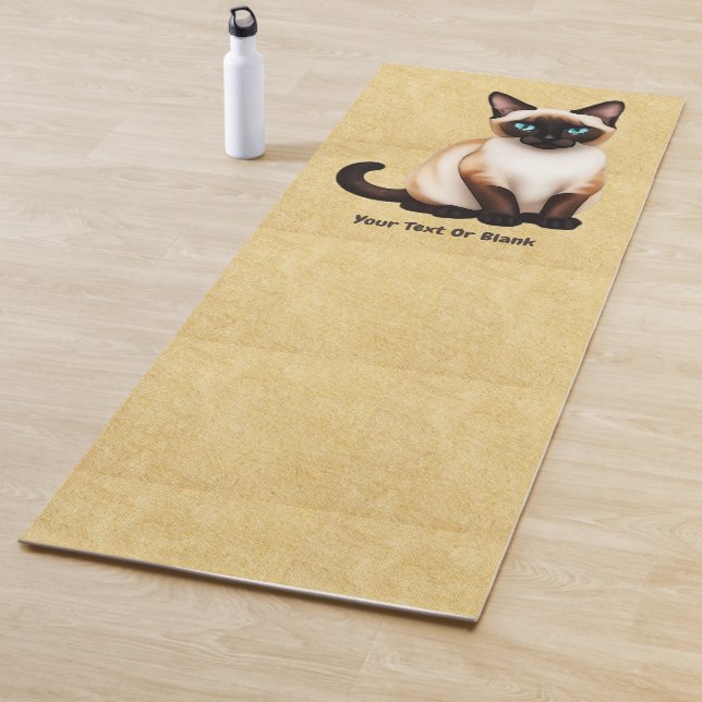 Siamkatze auf altem Papier Yogamatte (Beispiel)