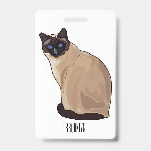 Siamkatze Cartoon-Illustration Ausweis