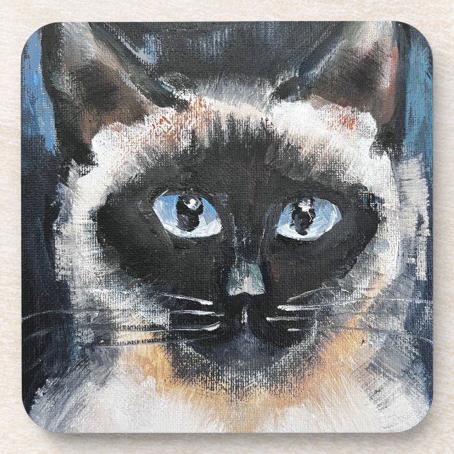 Siamkatze Getränkeuntersetzer (Vorderseite)