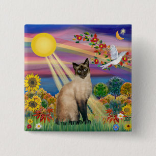 Siamkatze - Herbstsonne Button