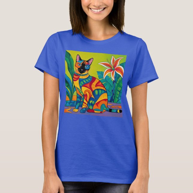 Siamkatze im Tropengarten T-Shirt (Vorderseite)