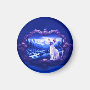 Siamkatze in Landschaftlichem Rahmen Magnet