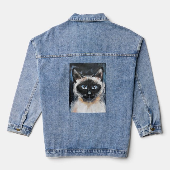 Siamkatze Jeansjacke (Rückseite)