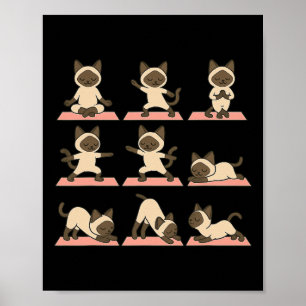 Siamkatze macht Yoga Vegan Kawaii Zen Poster