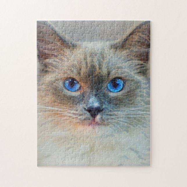 Siamkatze mit blauen Augen Puzzle (Vertikal)