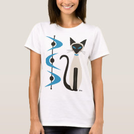 Siamkatze mit Blue Boomerangs aus dem Mittelalter T-Shirt