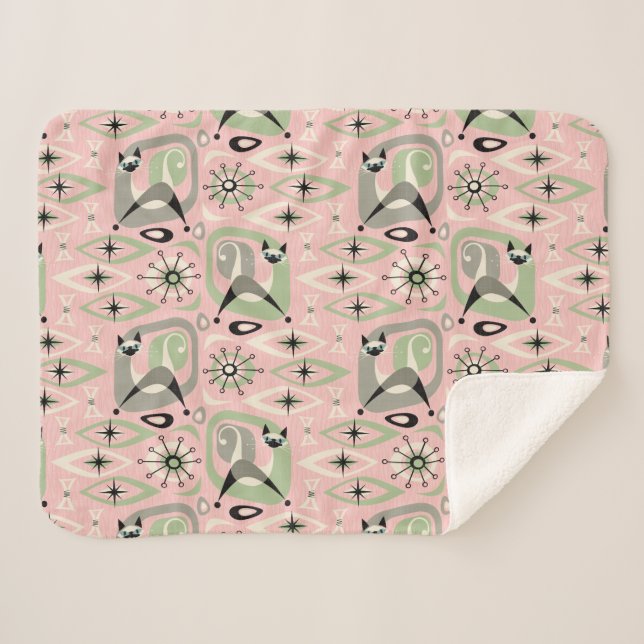 Siamkatze Mitte Jahrhundert Abstrakt Sherpadecke (Vorderseite (Horizontal))