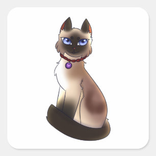 Siamkatze Quadratischer Aufkleber
