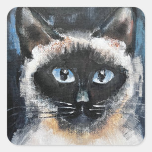 Siamkatze Quadratischer Aufkleber