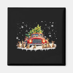 Siamkatze roter LKW Weihnachtsbaum Santa hässlich Magnet