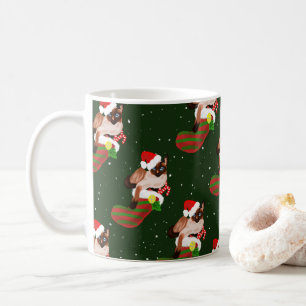 Siamkatze Weihnachten mit Strumpf und Weihnachtsma Kaffeetasse