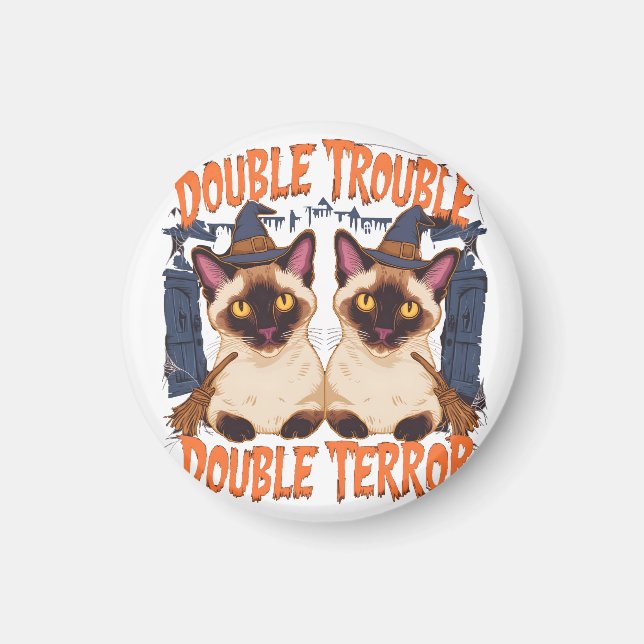 Siamkatzen und kreischende Türen Magnet (Vorne)