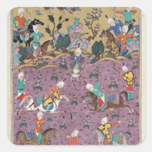 Siavosh Polo mit Afrasiab Quadratischer Aufkleber