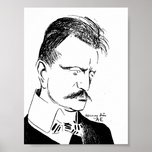 Sibelius: Zeichnung von Albert Engström (1904) Poster (Vorne)