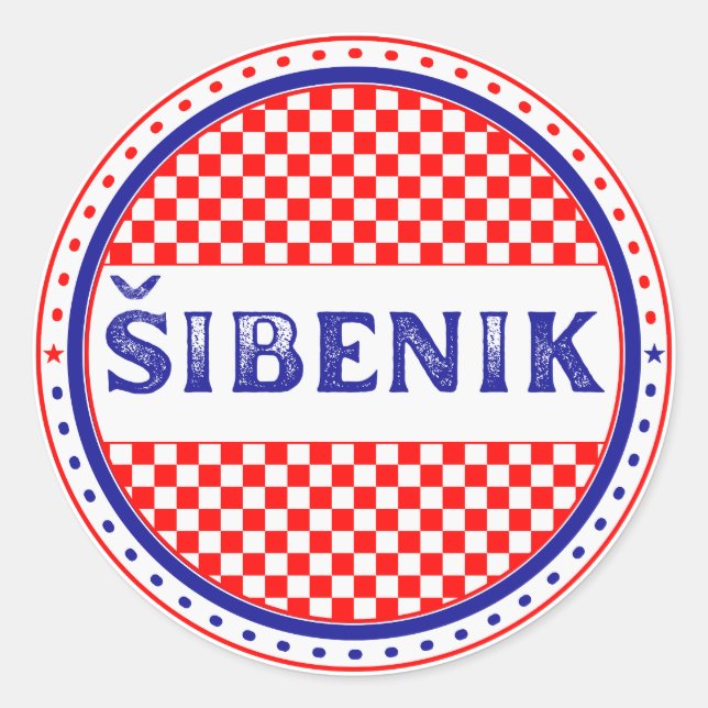 Šibenik City Pride Emblem – Croatian Identity Runder Aufkleber (Vorderseite)