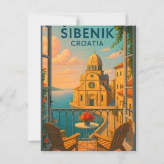 Šibenik Croatia Vintage Travel PostCAR- St. James Postkarte