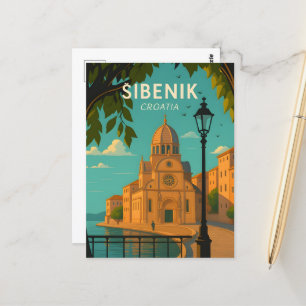 Šibenik Kroatien Vintage Reise Postkarte - St. Jam