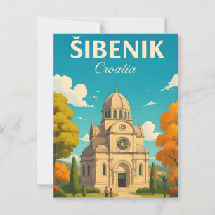 Šibenik Kroatien Vintage Reise Postkarte – St. Jam