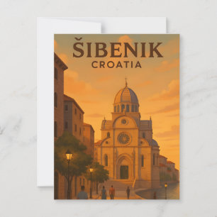 Šibenik Kroatien Vintage Reise Postkarte – St. Jam