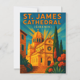 Šibenik Kroatien Vintage Reise Postkarte - St. Jam