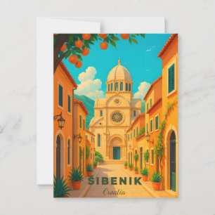 Šibenik Kroatien Vintage Reise Postkarte - St. Jam