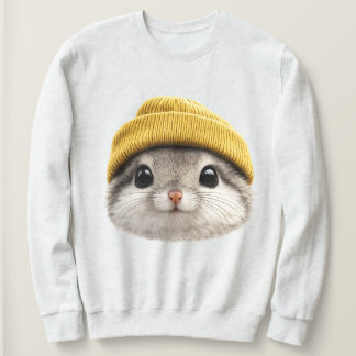 Siberian Flying Squirrel Wearing Beanie  Retro 90s Sweatshirt