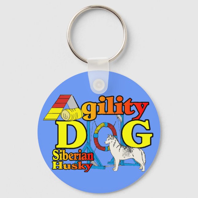 Siberian Husky Agility Schlüsselanhänger (Vorderseite)